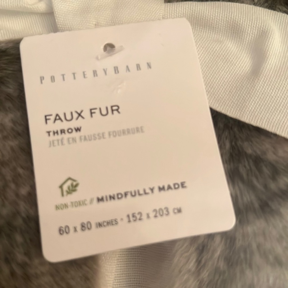 PotteryBarn Faux Fur Throw 60x80